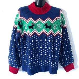 -99 Jane Street- Christmas Scottie dog knitted style sweater